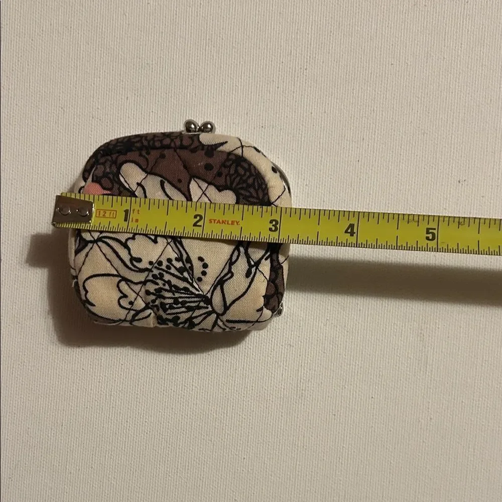 Vera Bradley Black and Cream Floral Cosmetic Case